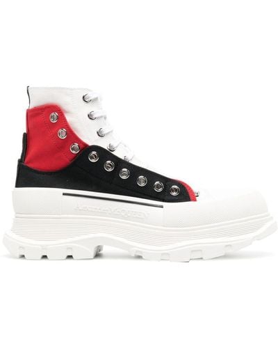Alexander McQueen High-Top-Sneakers mit Ösendetail - Weiß