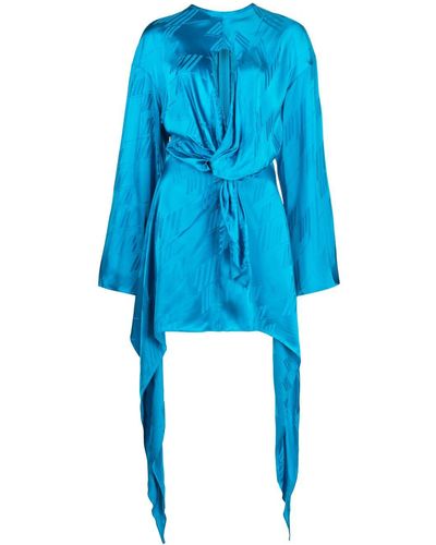 The Attico Mini-jurk Met Lange Mouwen - Blauw
