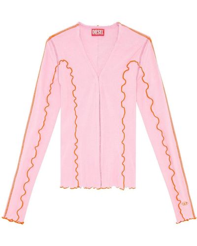 DIESEL T-ribas Cotton Cardigan - Pink