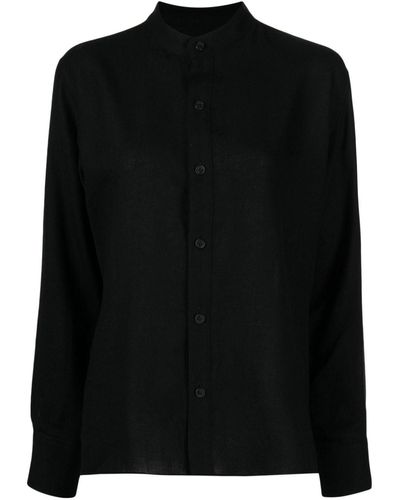Yohji Yamamoto Long-sleeve Wool Shirt - Black