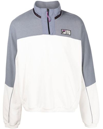 Fila Logo-patch Half-zip Sweater - White