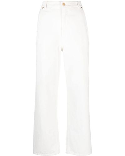 Bally Logo-embroidered High-rise Jeans - White