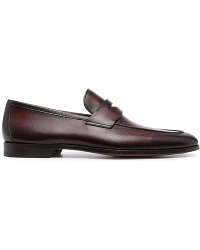 Magnanni Leather Penny Loafers - Brown