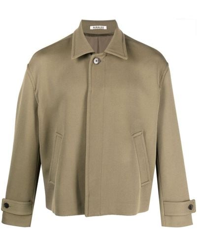 AURALEE Spread-collar Wool Jacket - Green