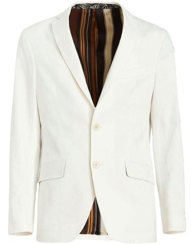 Etro Patterned-jacquard single-breasted blazer - Blanco