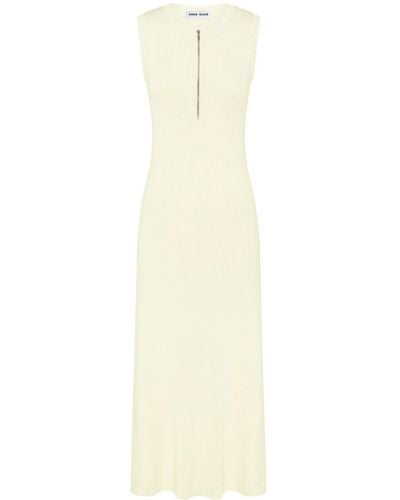 Anna Quan Jennie Ribbed-knit Midi Dress - White