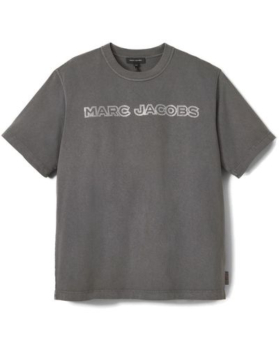 Marc Jacobs Crystal-embellished Cotton T-shirt - Gray