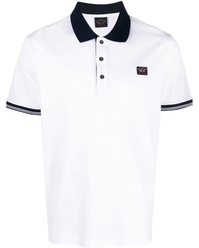 Paul & Shark Logo-patch Organic-cotton Polo Shirt - White