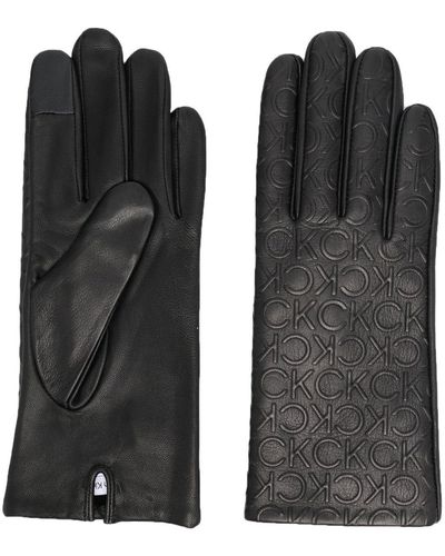 Calvin Klein Handschuhe mit Logo-Prägung - Schwarz
