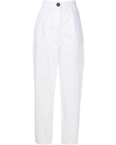 Armani Exchange Pantalones rectos con parche del logo - Blanco