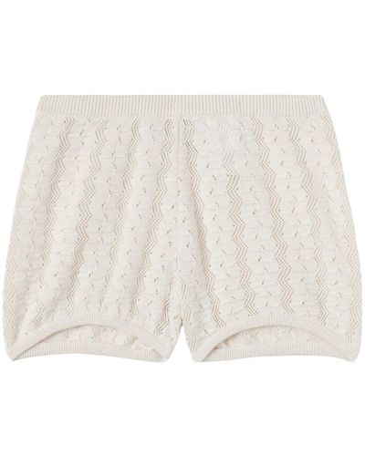 Palm Angels Chain-detail Knitted Short - White