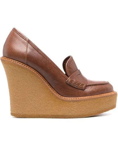 Paloma Barceló Dodi 120mm Wedge-heel Penny Loafers - Brown