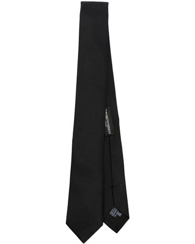 Emporio Armani Gabardine Silk Tie - Black