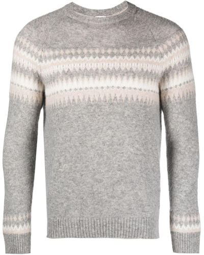 Eleventy Crew-neck Cashmere-blend Sweater - Gray