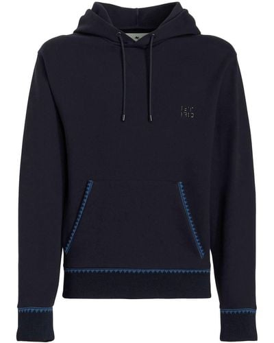 Etro Logo-patch pullover hoodie - Azul