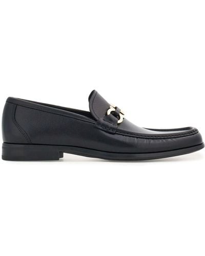 Ferragamo Gancini-plaque leather loafers - Negro