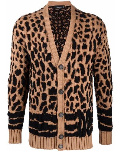 DSquared² Animal Logo-knit Cardigan - Multicolour