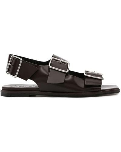Aeyde Tekla Buckled Leather Sandals - Black