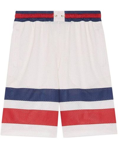 Gucci Short en résille à logo GG - Rouge