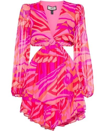 Nissa Mini-jurk Met Abstracte Print - Roze