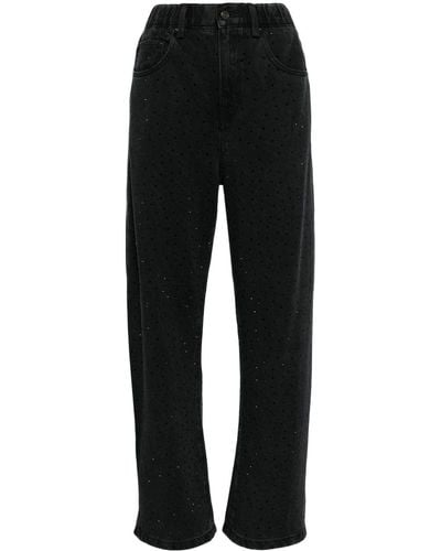 JNBY Crystal-embellished Wide-leg Jeans - Black