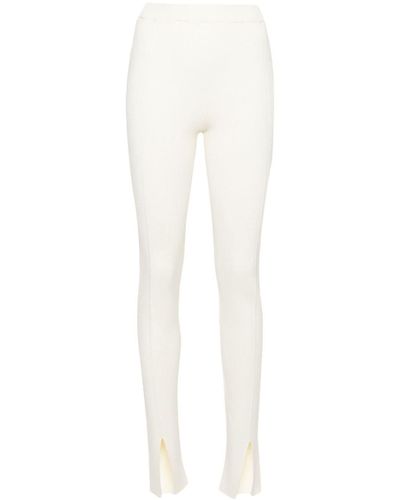 Aeron Leo Slit Ribbed-knit leggings - White