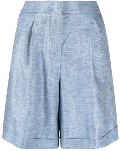 Peserico Linnen Bermuda Shorts - Blauw