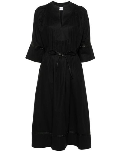 Yves Salomon Belted Midi Dress - Black