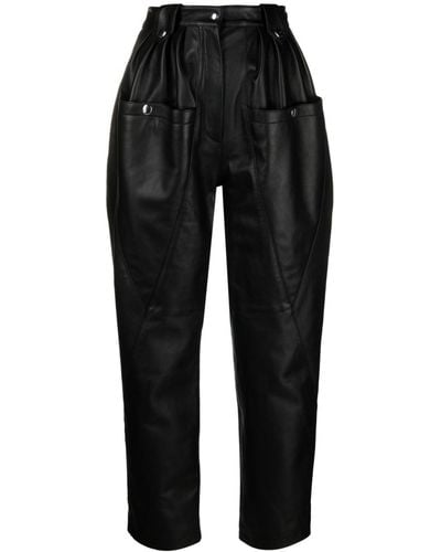 Moschino Pleat-detail Cropped Trousers - Black