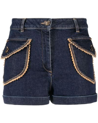 Moschino Passementer Jeans-Shorts - Blau