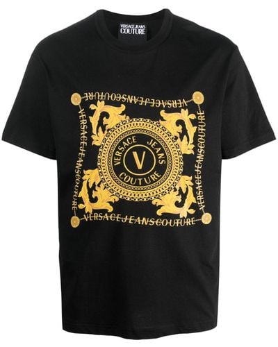 Versace T-shirt V-Emblem Chain - Nero