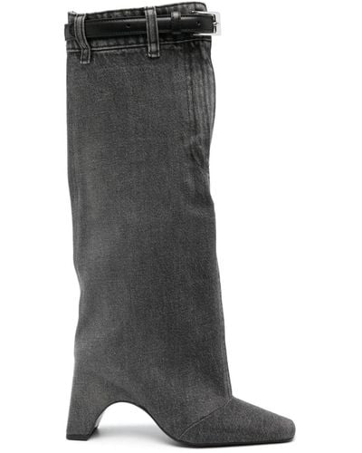 Coperni 75mm Denim Boots - Grey