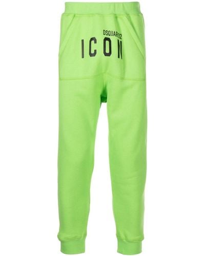 DSquared² Icon-print Cotton Track Pants - Green