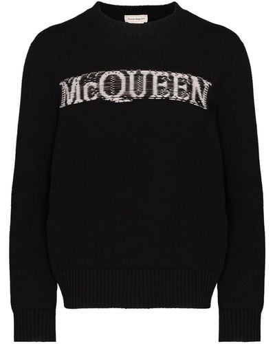 Alexander McQueen Trui Met Intarsia Logo - Zwart