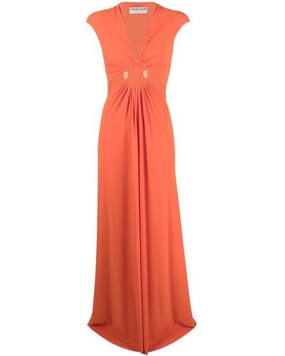 La Petite Robe Di Chiara Boni Cut-out Detail Dress - Orange