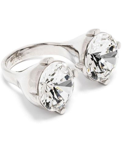 Moschino Ring Verfraaid Met Kristal - Wit