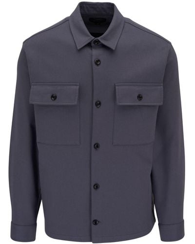 Vince Flap-pocket Cotton-blend Jacket - Blue