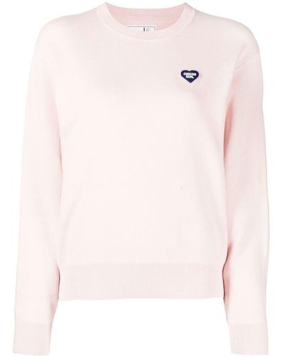 Chocoolate Logo-patch Crew-neck Sweater - Pink