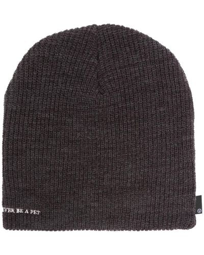 Undercover Slogan-embroidered Beanie Hat - Gray