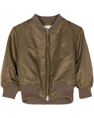 Low Classic Cropped Bomber Jacket - Brown