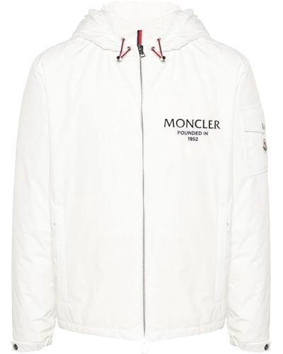 Moncler Kapuzenjacke mit Logo - Weiß