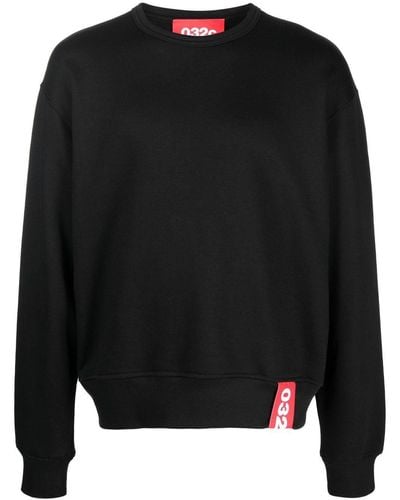 032c Logo-patch Long-sleeve Sweatshirt - Black