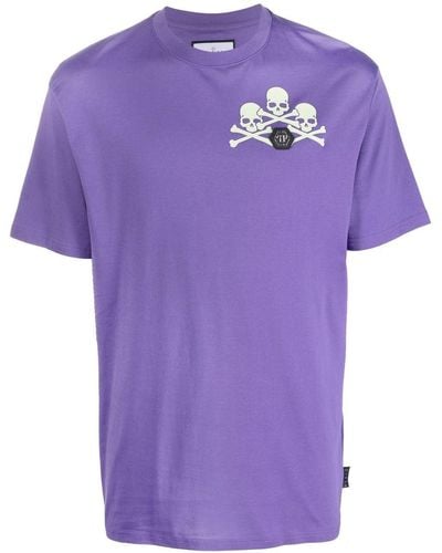 Philipp Plein Skull-print Short-sleeve T-shirt - Purple