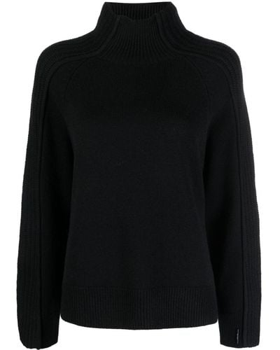 Calvin Klein Roll-neck Cotton Sweater - Black