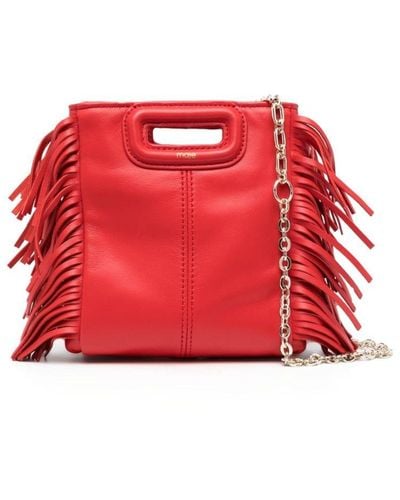 Maje M Chain-strap Leather Mini Bag - Red