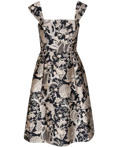 Carolina Herrera Floral-jacquard Sleeveless Minidress - Black