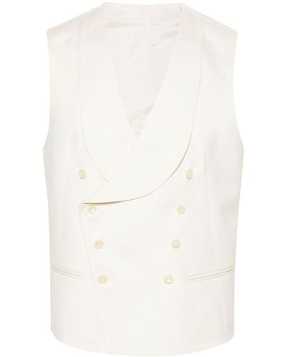 Tagliatore Shawl-lapels Double-breasted Waistcoat - White