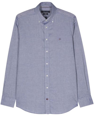 Tommy Hilfiger Camicia con monogramma jacquard - Blu