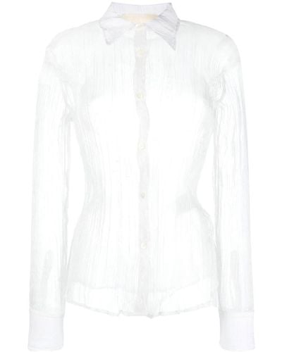 Our Legacy Sheer Pinstripe Shirt - White