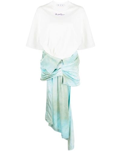 Off-White c/o Virgil Abloh Draped-skirt Minidress - Blue